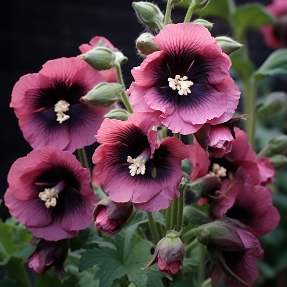 Black and chocolate brown hollyhock seeds from my garden. 15 seeds. - Picture 2 of 5